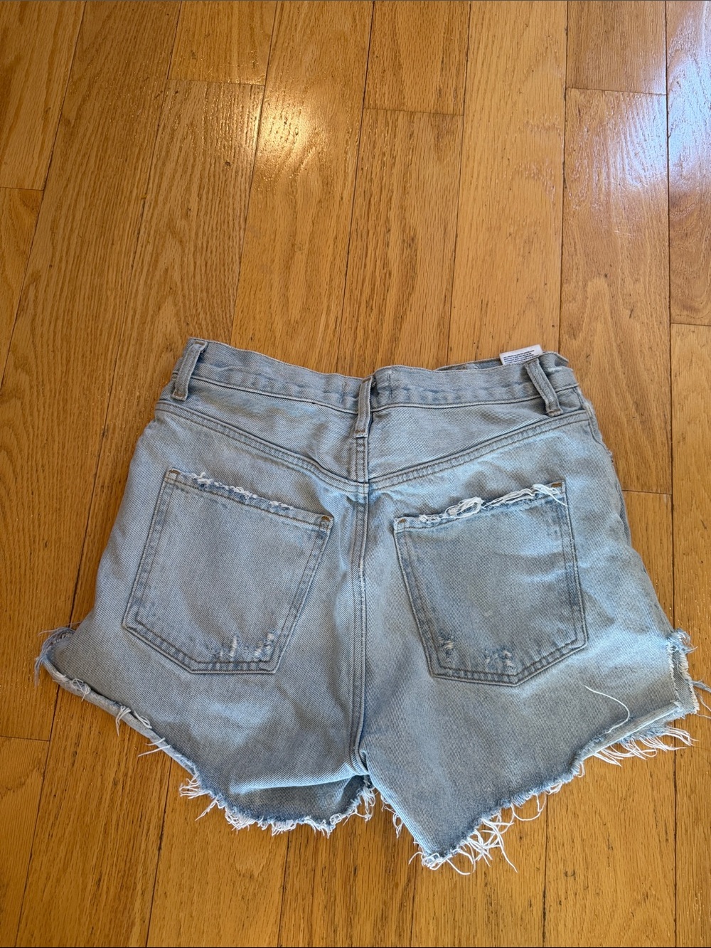 A Golde Light Blue Distressed Denim Shorts - Picture 2 of 3